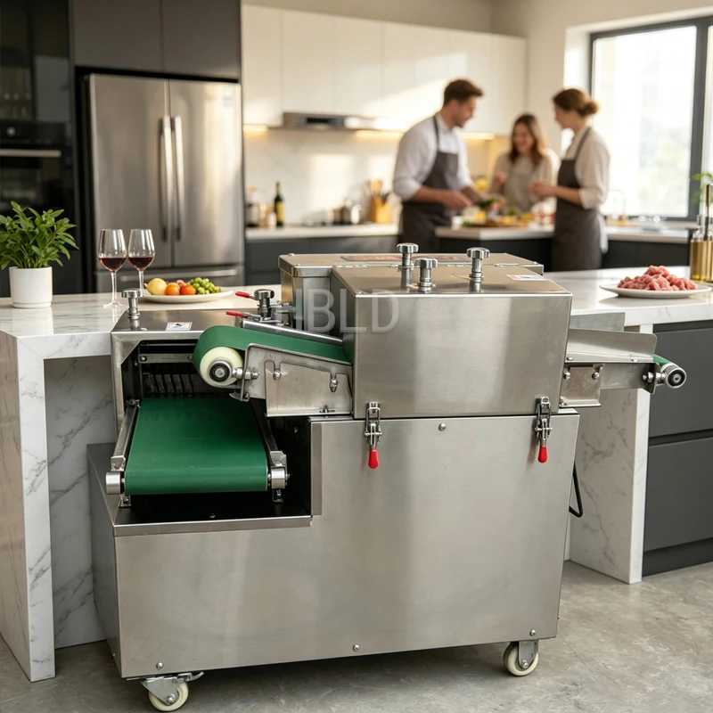 Fully Automatic Meat Cutter Machine Fresh Meat Boneless Chicken Fish Strips Diced One-Time Molding Kitchen Appliance