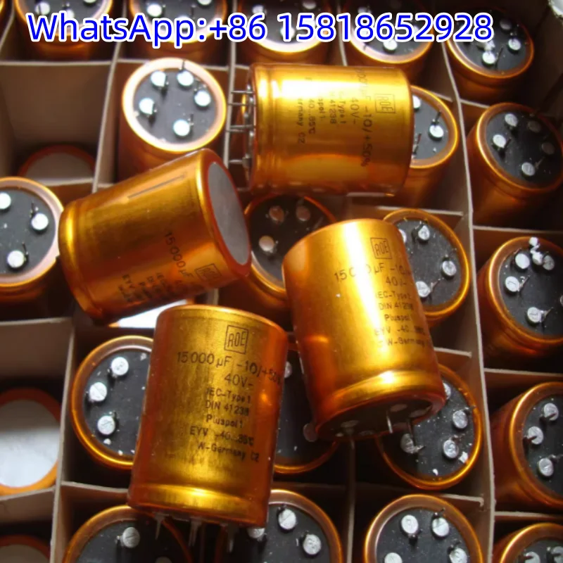 1pcs 40V 15000UF German original box gold West Germany ROE Golden Armor DIN41238 audio filter capacitor