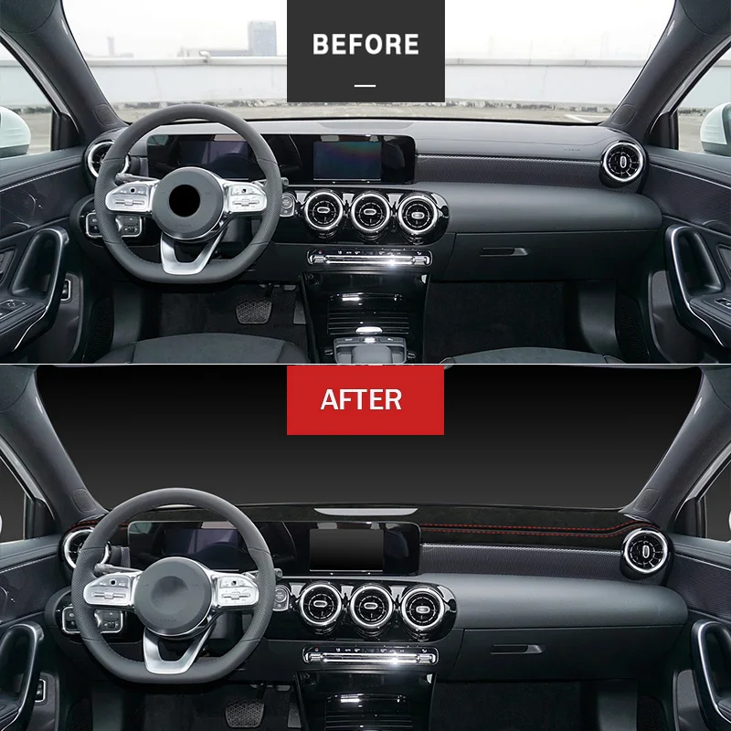 

Чехол на приборную панель автомобиля из алькантары на заказ для Mercedes-Benz A Class A180 A200 AMG CLA 2019-2020, коврик с тенью, подушка, ковры