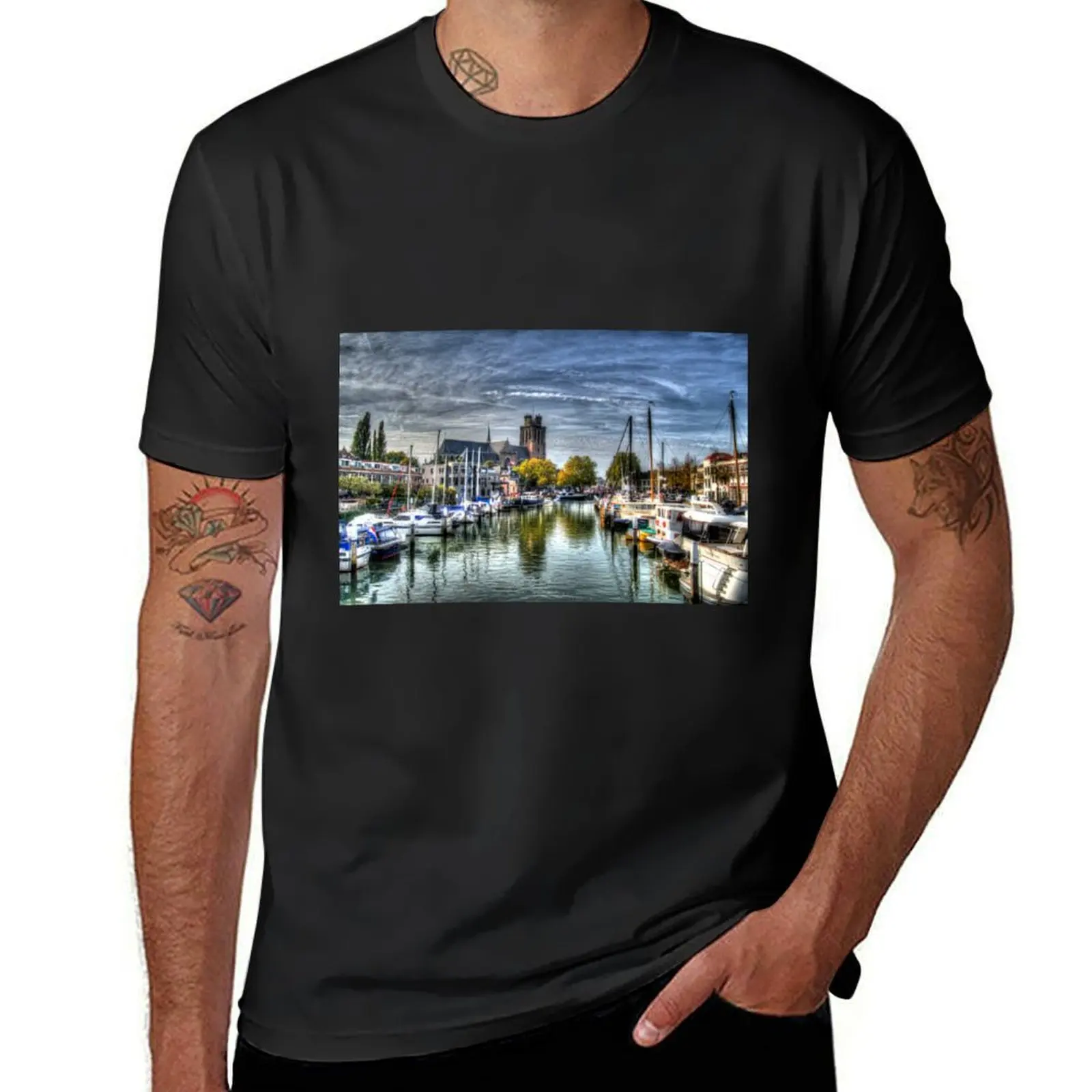 Grote Kerk in Dordrecht T-Shirt anime clothes korean fashion blanks mens tall t shirts