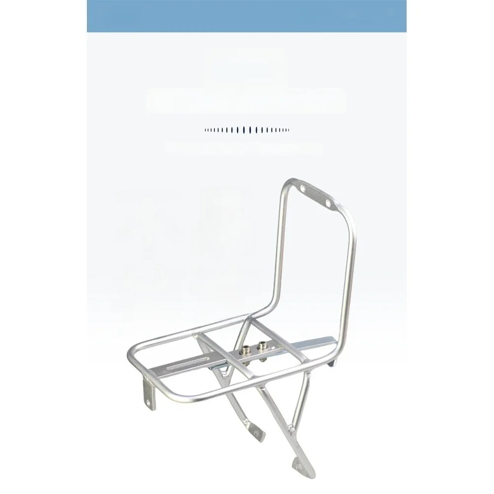 Aluminum Alloy Front Basket Rack 20 Inch Folding Mountain Bike V Brake Mount Silver Retro Style Cycling Cargo Carrier Accessory - view 4