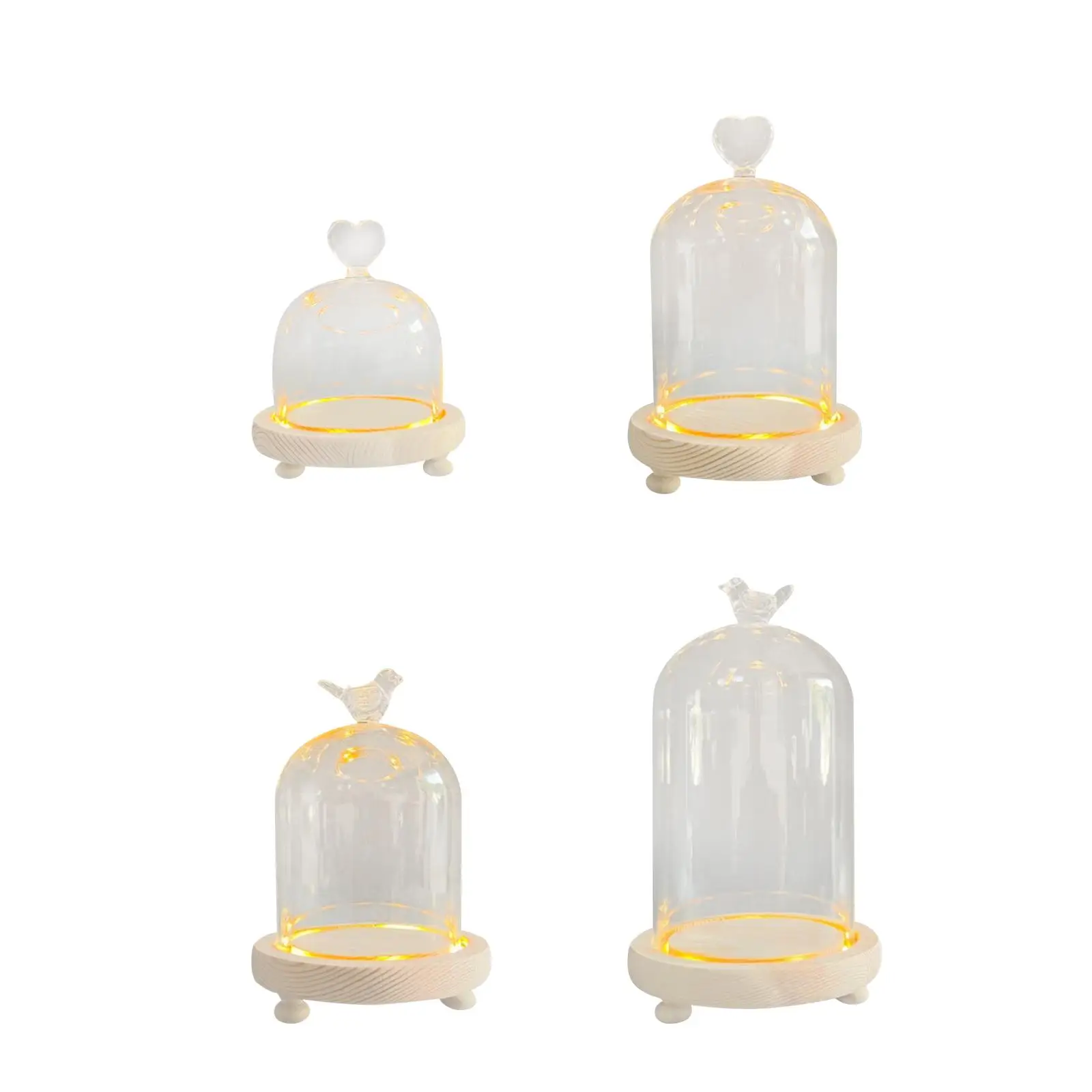 Clear Glass Cloche Dome Table Centerpieces Container Nordic with Base Cloche Bell Jar Display Case DIY Clear Bell Jar