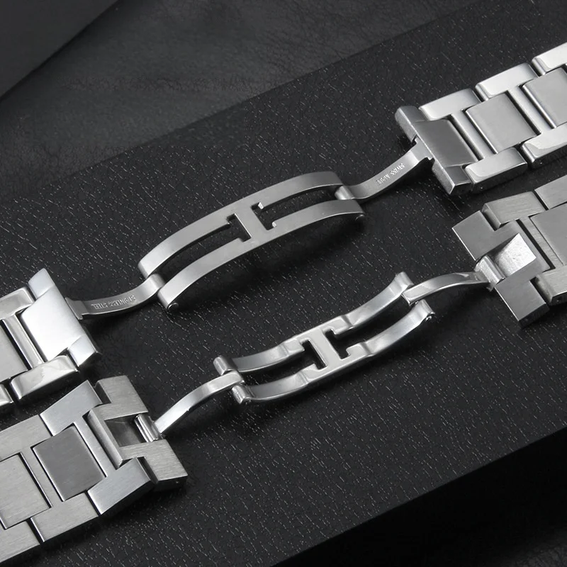 ل كارتييه تانك Londun سولو كلير سلسلة الفولاذ المقاوم للصدأ حزام ساعة اليد الرجال النساء حزام الساعات سوار 16 مللي متر 17.5 مللي متر 20 مللي متر 22 مللي متر 23 مللي متر #6