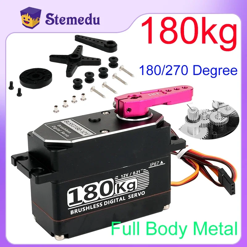 IP67 180kg.cm Full Metal Digital Servo BLS53180-12V Brushless Motor for 1/5 Redcat HPI Baja 5B SS RC Cars SAVOX-0236 LOSI XL 5T