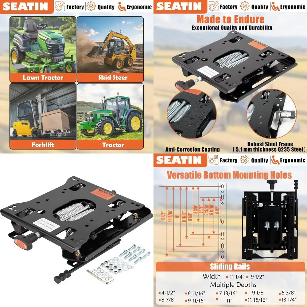 

Low Profile Suspension Kit for Zero Turn Mowers, Compatible with Various Aftermarket Seats and Sliding Rails