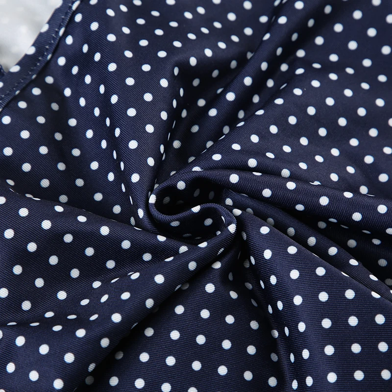 SUCHCUTE Coquette Retro Damen Polka Dot Camisole V-Ausschnitt Spitzenbesatz Spaghettiträger Gerafftes Slim Fit Blaues Y2K Ausgeh-Crop-Tanktop – Detail 11