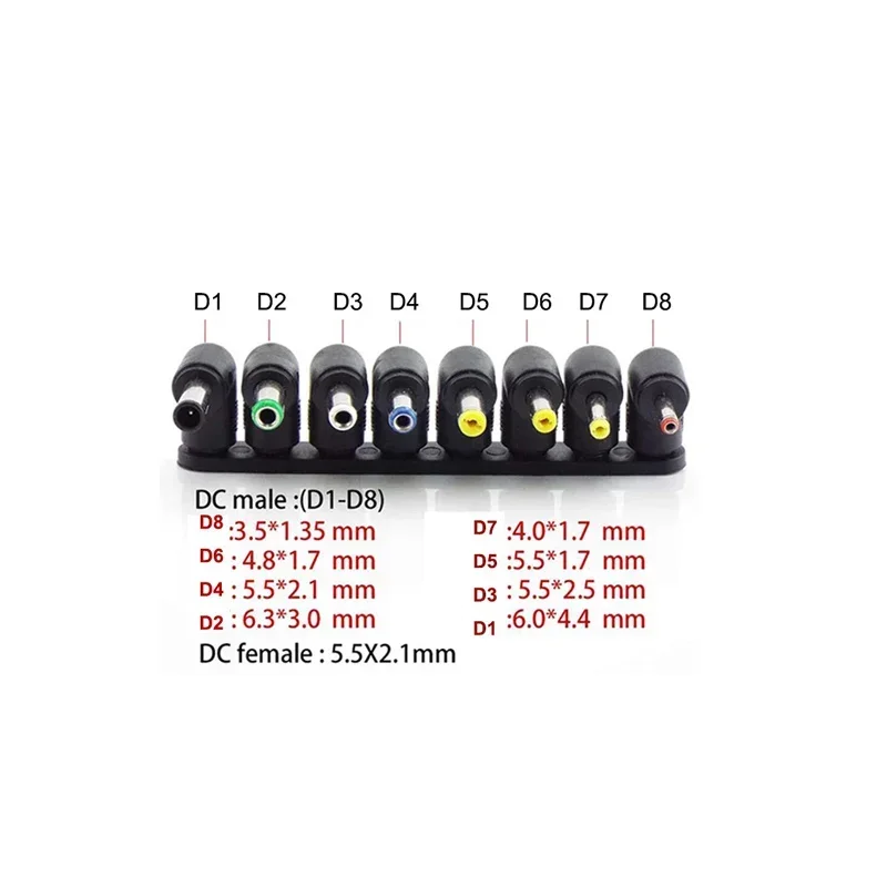 DC Power Connectors Plug Female 5.5MM*2.1MM Elbow Plug Converter 5.5MM*1.7MM 3.8*1.35MM 4.0*1.7MM Micro USB Socket Adapter