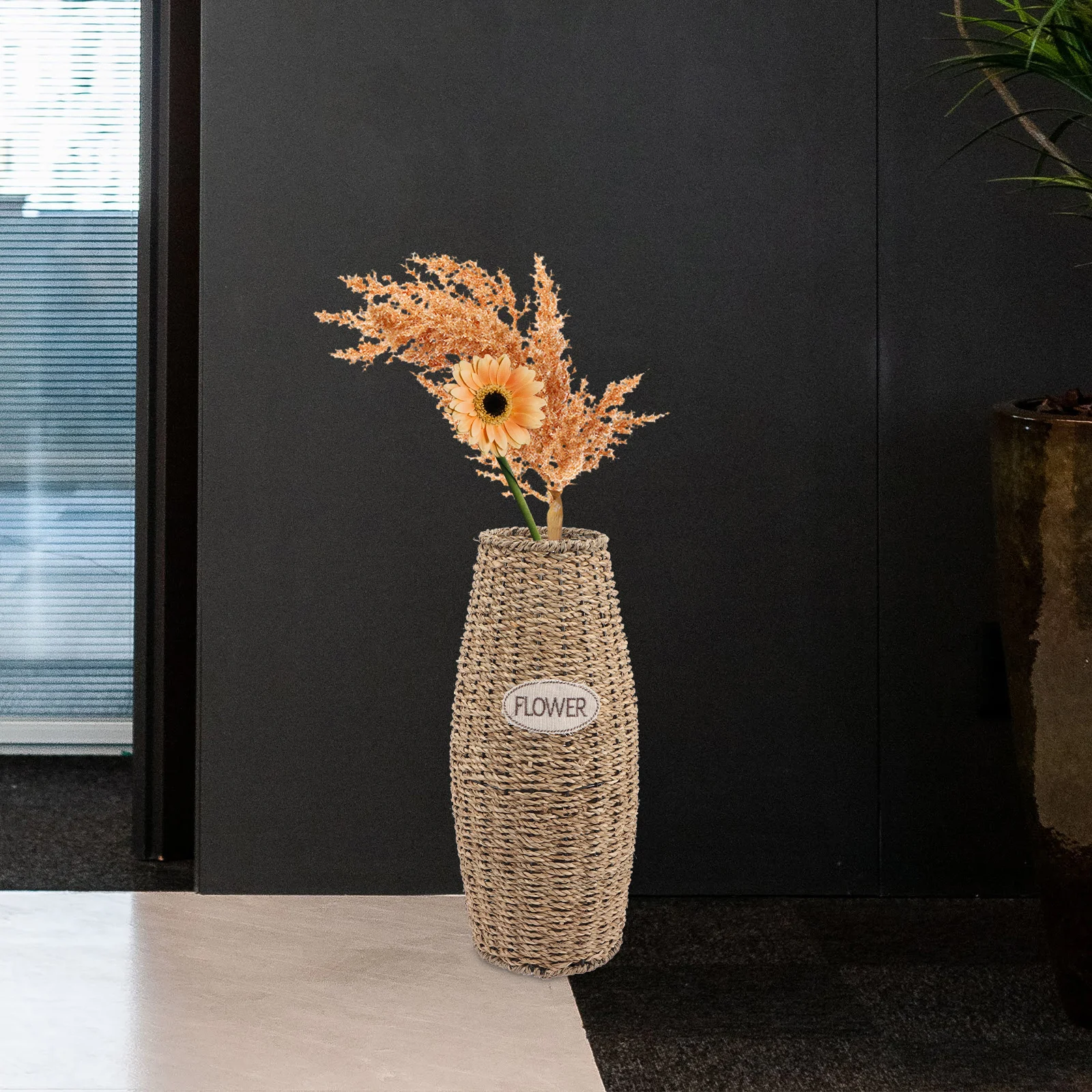 

Rattan Vase Decorative Flower Container Creative Planter Bottle Weaving Plant St Stable Base Artificial Flowers Centerpiece Home