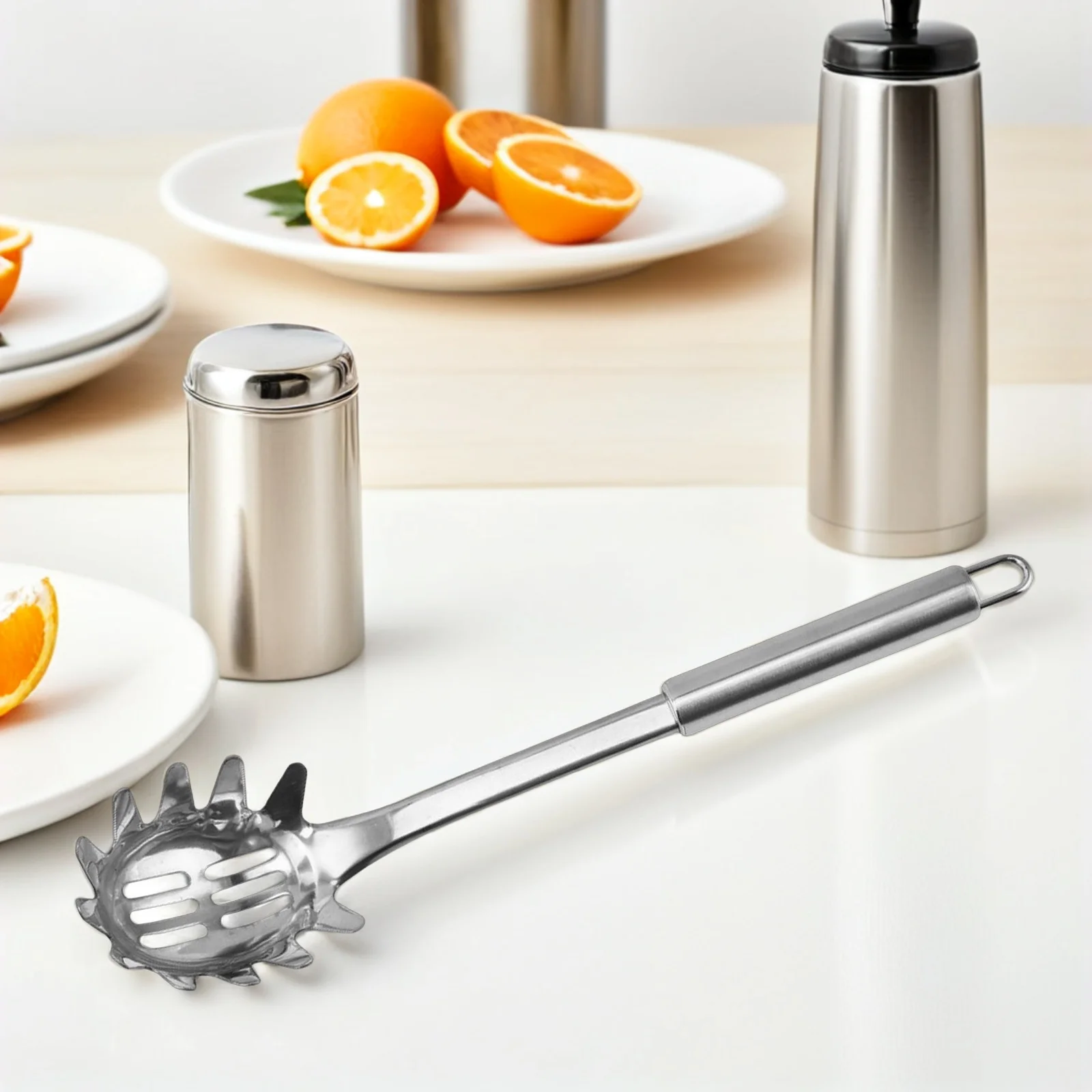 

Stainless Kitchen Utensil Spaghetti Spoon Server Long Handle Easy Use Pasta Scoop Noodle Egg Cooking Spoon Cooking Utensils