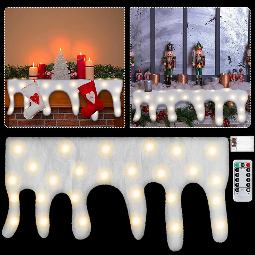 

with LED Lighted Christmas Snow Blanket Xmas Artificial Holiday Decor Thickened LED Fake Icicle Snow Blanket Warm White