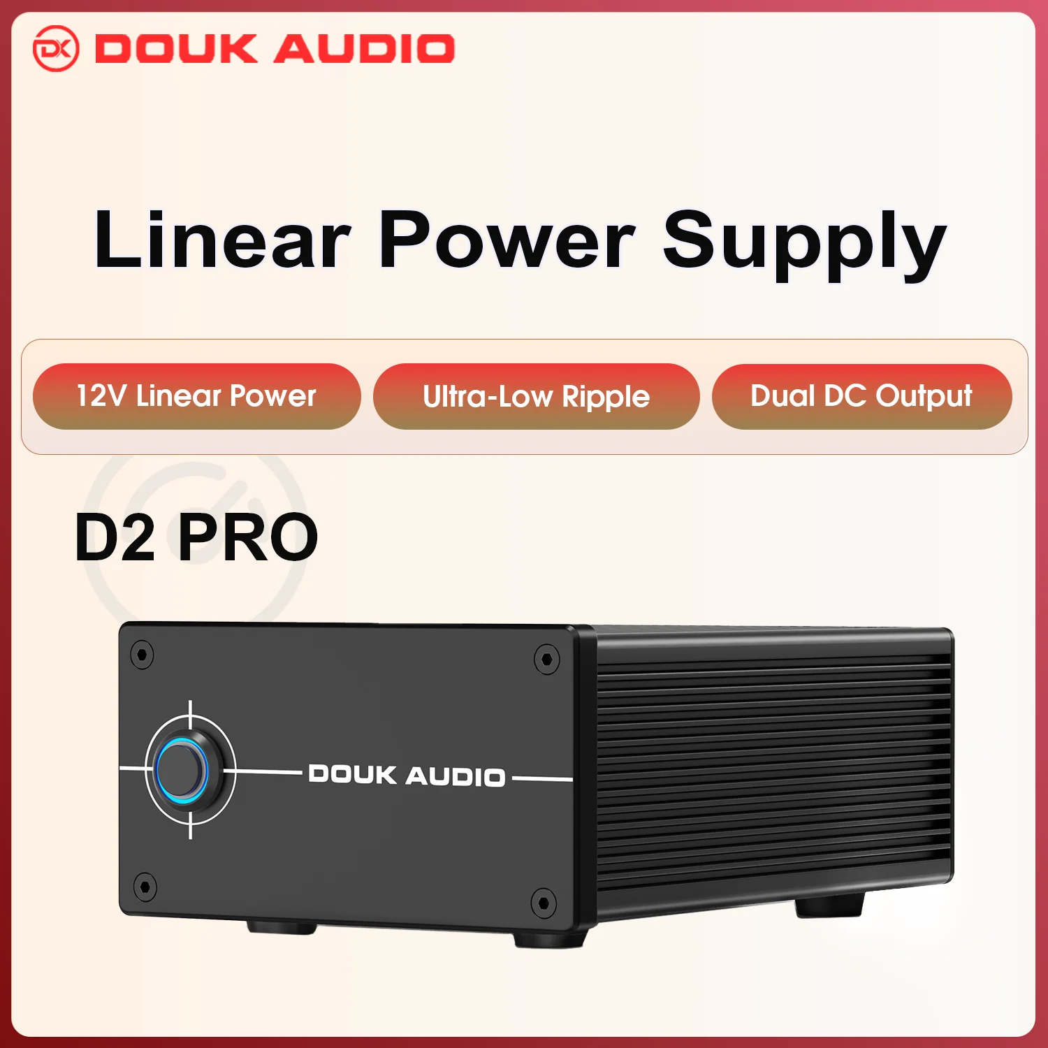 Douk Audio DC 12V 35W Regulated Linear Power Supply, Low Noise PSU for HiFi Audio Preamp DAC Audio Device