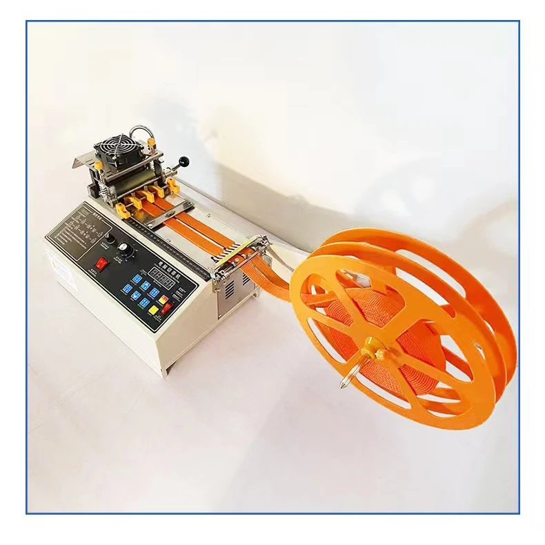 

Shenzhen Factory Corte de tecido angle automatic label strap belt pvc webbing 988 Ribbon Hot Ribbon Cutter Cutting machine