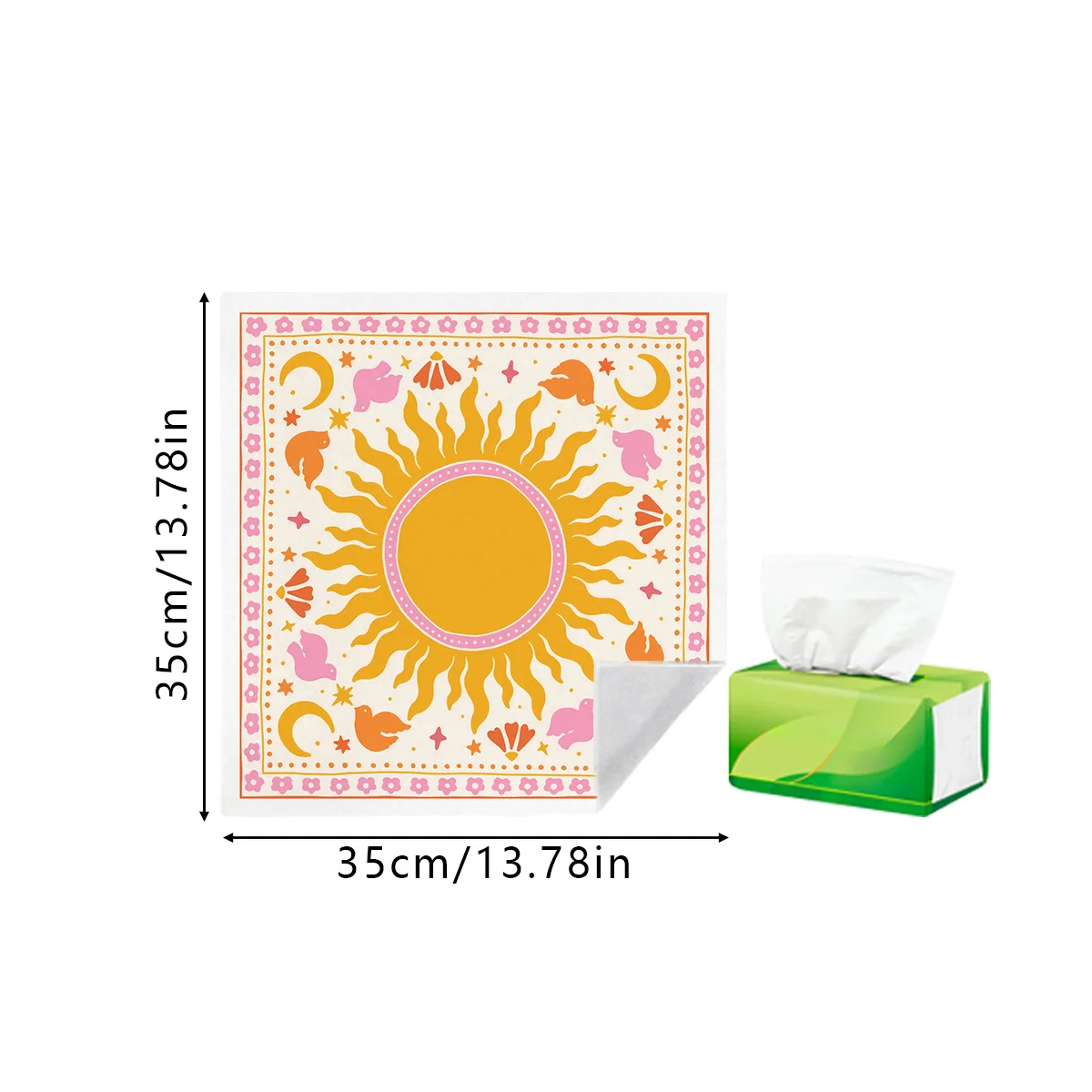1pc Bohemian Style with Sun And Moon PrintCosmetic Bag Self-Adhesive Magic Universal Wrap Cloth Cover Portable Storage Pouch