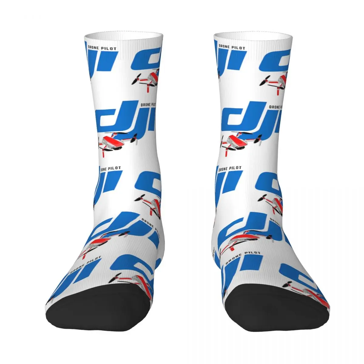 Fly Dji Drone Pilot Design Theme Crew Socks for Unisex Sweat Absorbing Printed Socks