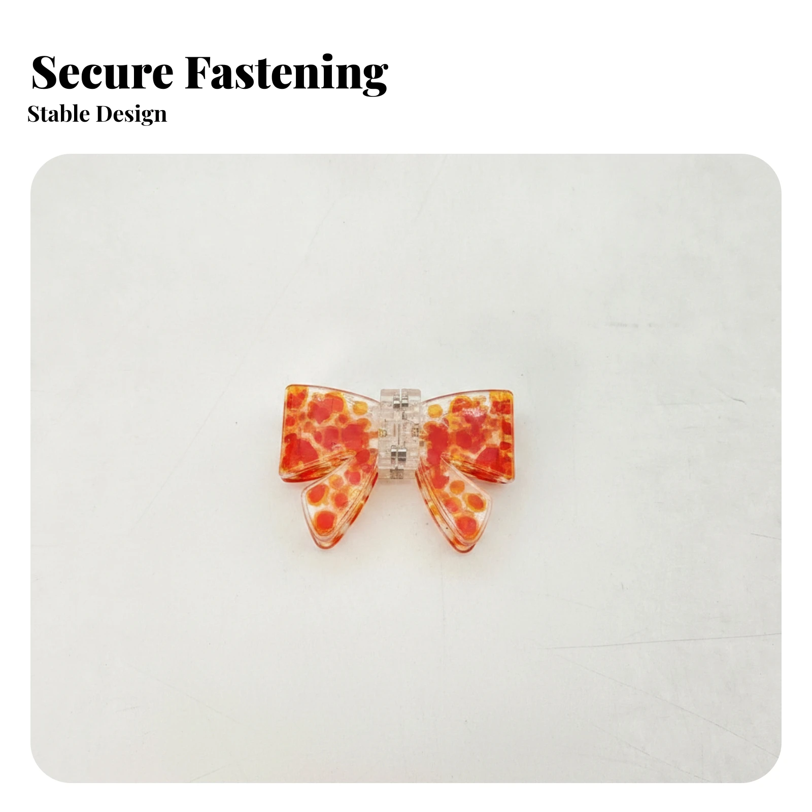 

Attractive Bow Clip Glossy Translucent Bow Clip Looped Tails Symmetrical
