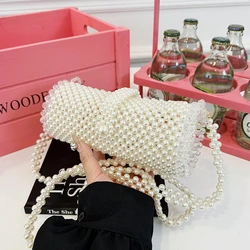 Beading Handmade Bag For Women Vintage Pearl Crossbody Shoulder Bag Luxury Wedding Purse Fashion Summer Handbag Sac A Main