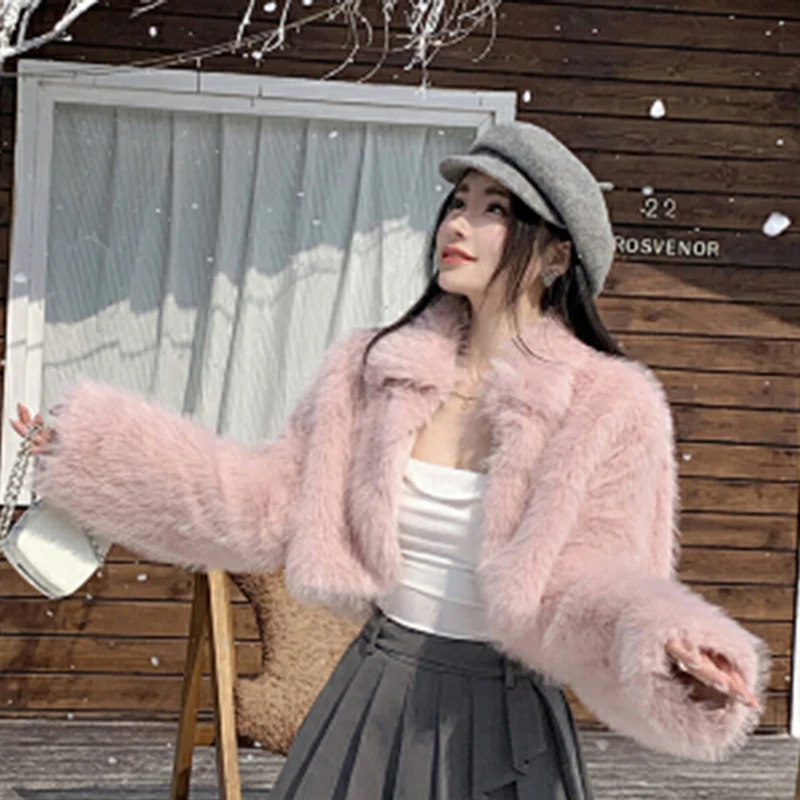 الحلو الكورية فو الثعلب الفراء سترة المرأة رقيق أنيقة الصلبة معطف الشتاء سميكة الدافئة رفض طوق عادية اقتصاص أبلى