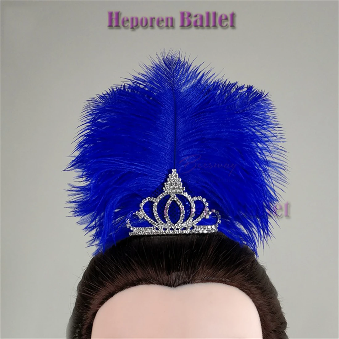 Ballet Blue Bird Feather Headdress Stage Performance Feather Jewelry Crown Top Ornament Ballet Headdress