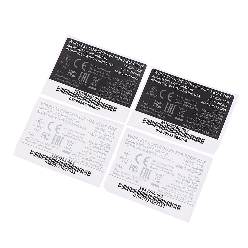 2 pezzi nero/bianco Gamepad Label Seals Back Sticker per Xbox One Slim Wireless Game Controller maniglia tag Paster