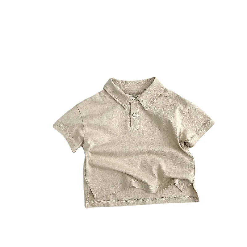 HZMY-Camiseta de manga corta de algodón para niños y niñas, Top Simple y moderno que combina con todo, Verano