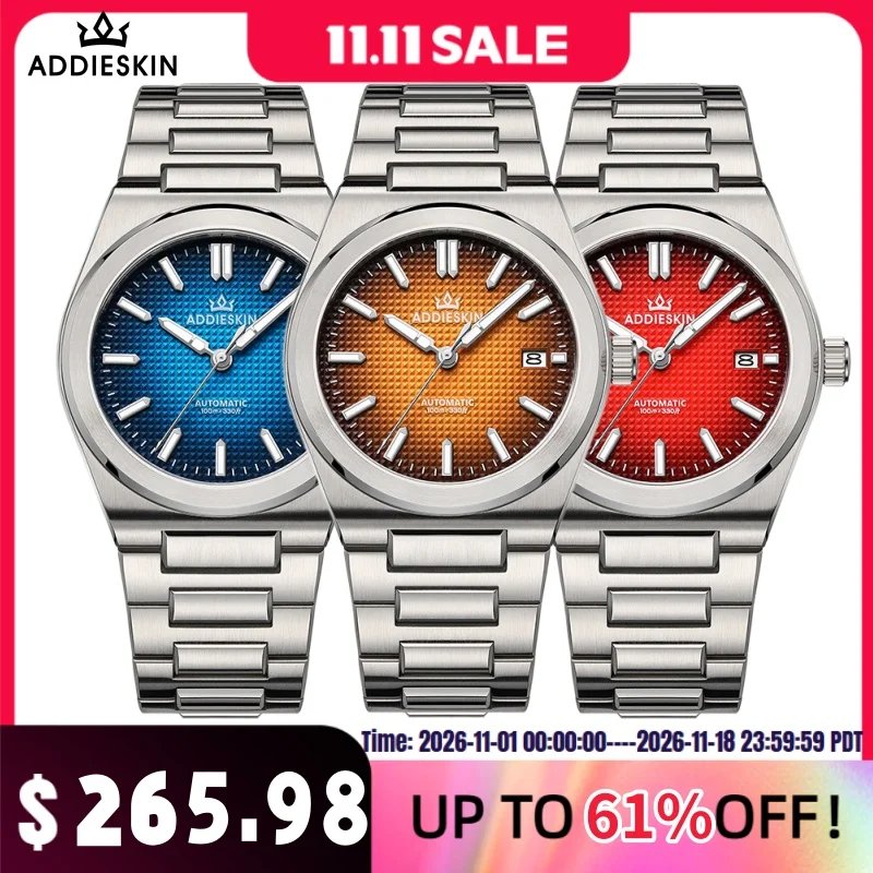 AddiesKin 39mm 9015 Automatic Watch K004 10Bar Diver Sapphire Glass 316L Stainless Steel BGW9 Luminous Mechanical Watch For Men
