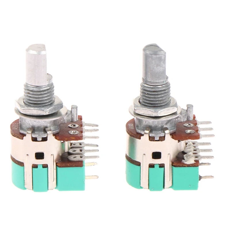 H120 Stereo Channel With Switch A50K A10K 15mm Half Shaft Volume Potentiometer Double Potentiometer