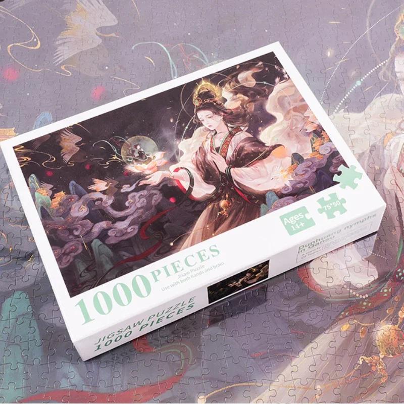 

75*50 см для взрослых, 1000 шт., пазл в китайском стиле, растворы, катастрофы, красивая фигура, уменьшающие стресс, рождественские подарки
