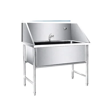 Factory Wholesale Grooming Bath Tub Veterinary Spa Washing Station Pet Cleaning Bathing Tub 304 Stainless Steel Pet Bathtub