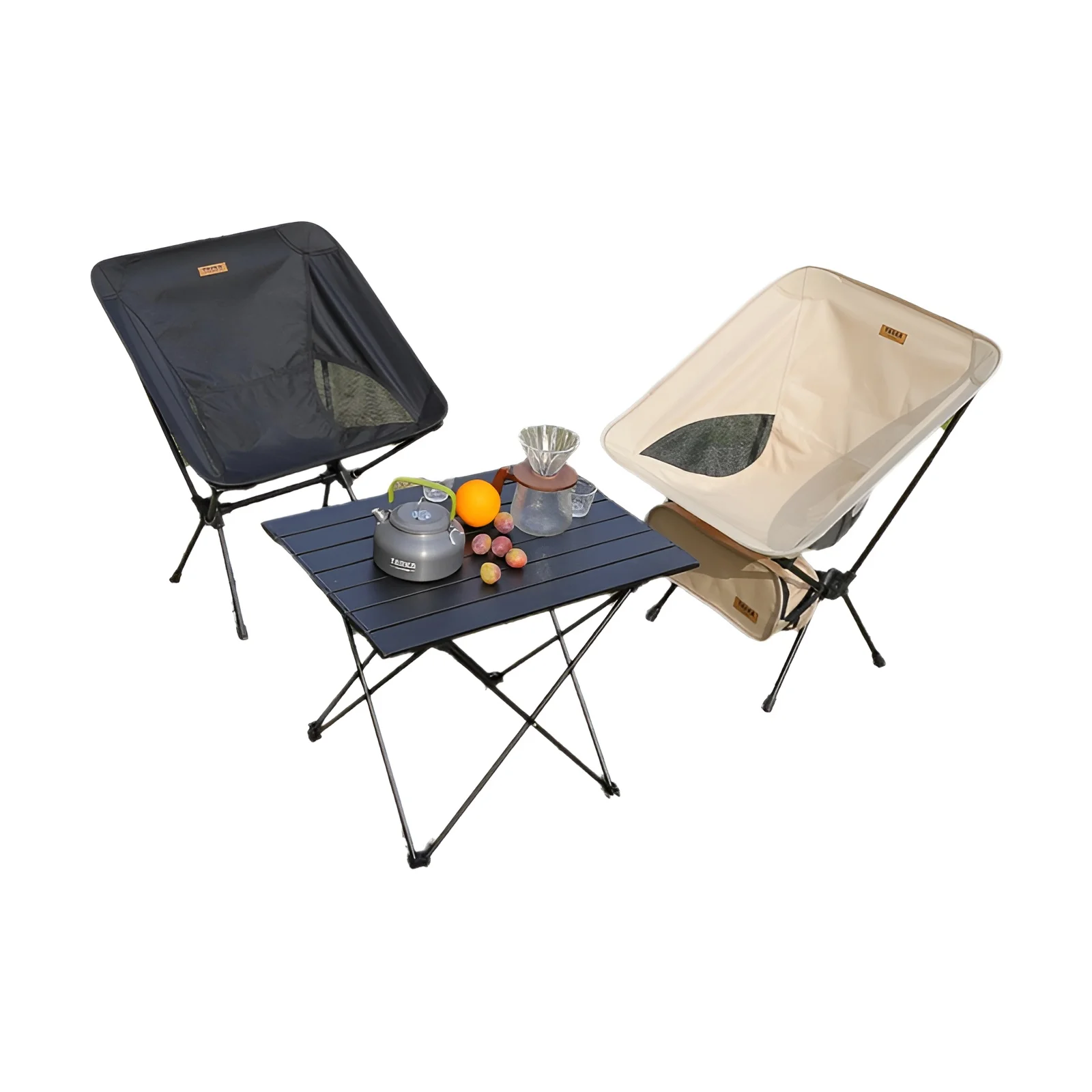 Conjunto de cadeiras dobráveis para acampamento TARKA, cadeira dobrável leve, ultraleve, mochila, lua, para jardim, piquenique, praia, pesca