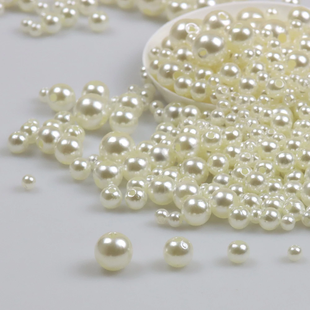 10G 4MM/6MM Mixed Multicolor ABS Imitation Pearl Round Beads With Holes DIY Bracelet Earring Small Beads Necklace Jewelry Makein