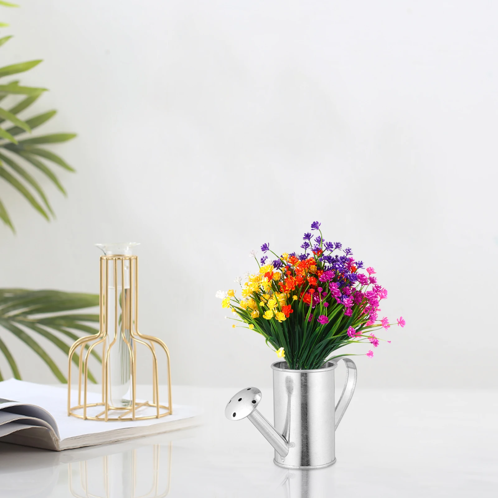 

3 Pcs Iron Art Pot Retro Flower Bucket Tinplate Holder for Dried Plants Artificial Flowers Home Garden Desktop Vase Stylish
