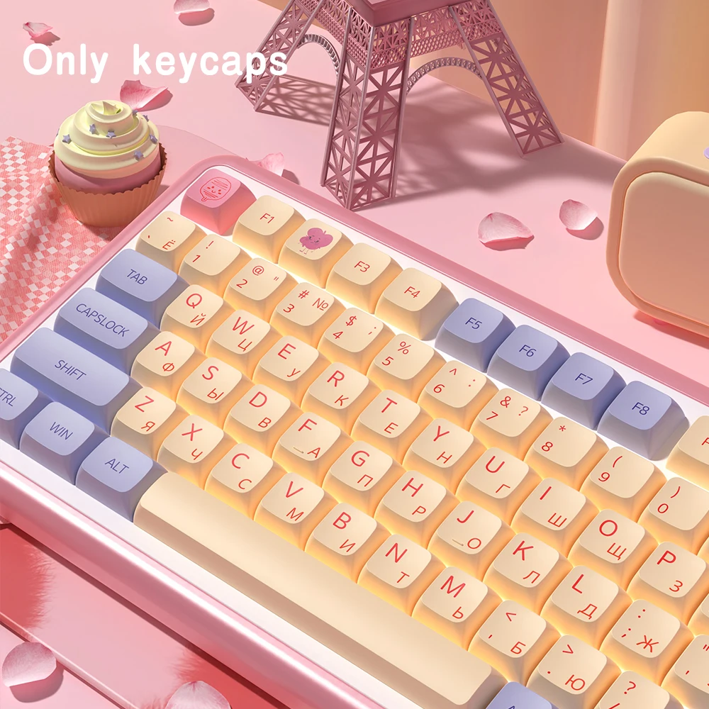 Imagem -05 - Marshmallow Tema Xda Perfil Keycaps Teclado Mecânico Espanhol Coreano Francês Alemão Português Russo Japonês