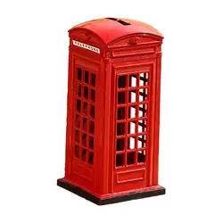 Money Bank Collectible Metal Souvenir from London Vintage Telephone Booth Piggy Bank for Money Saving Home Decoration Gift Boys