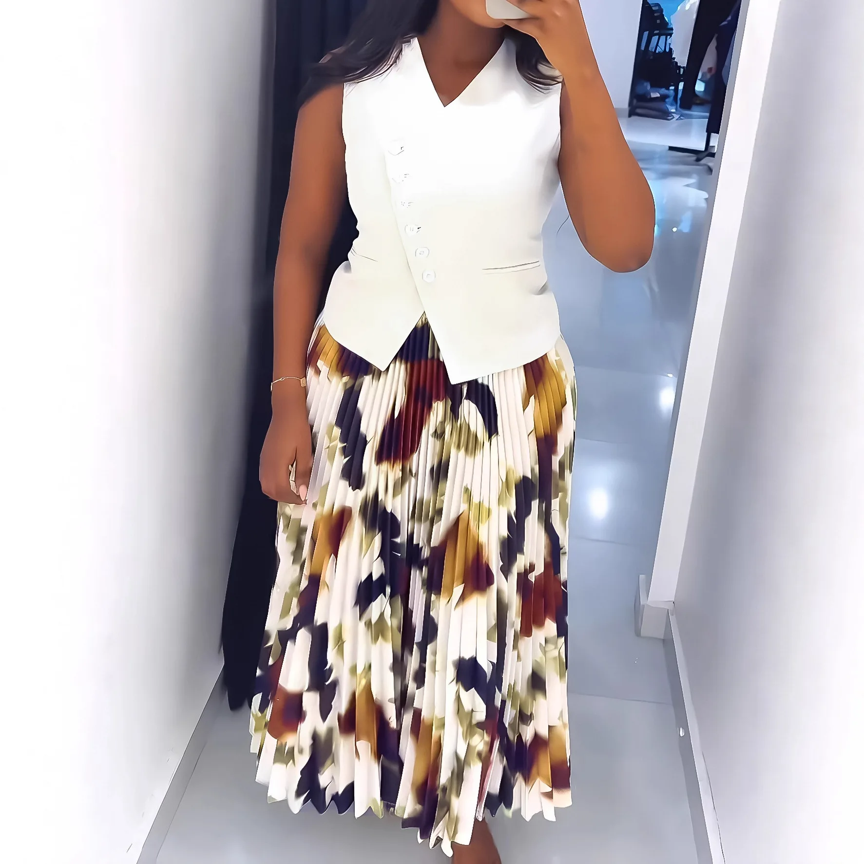 

Повседневный женский комплект из двух предметов, жилет, топ и f, юбка, трансграничная женская спортивная одежда Faion, осень-зима, весенний сезон