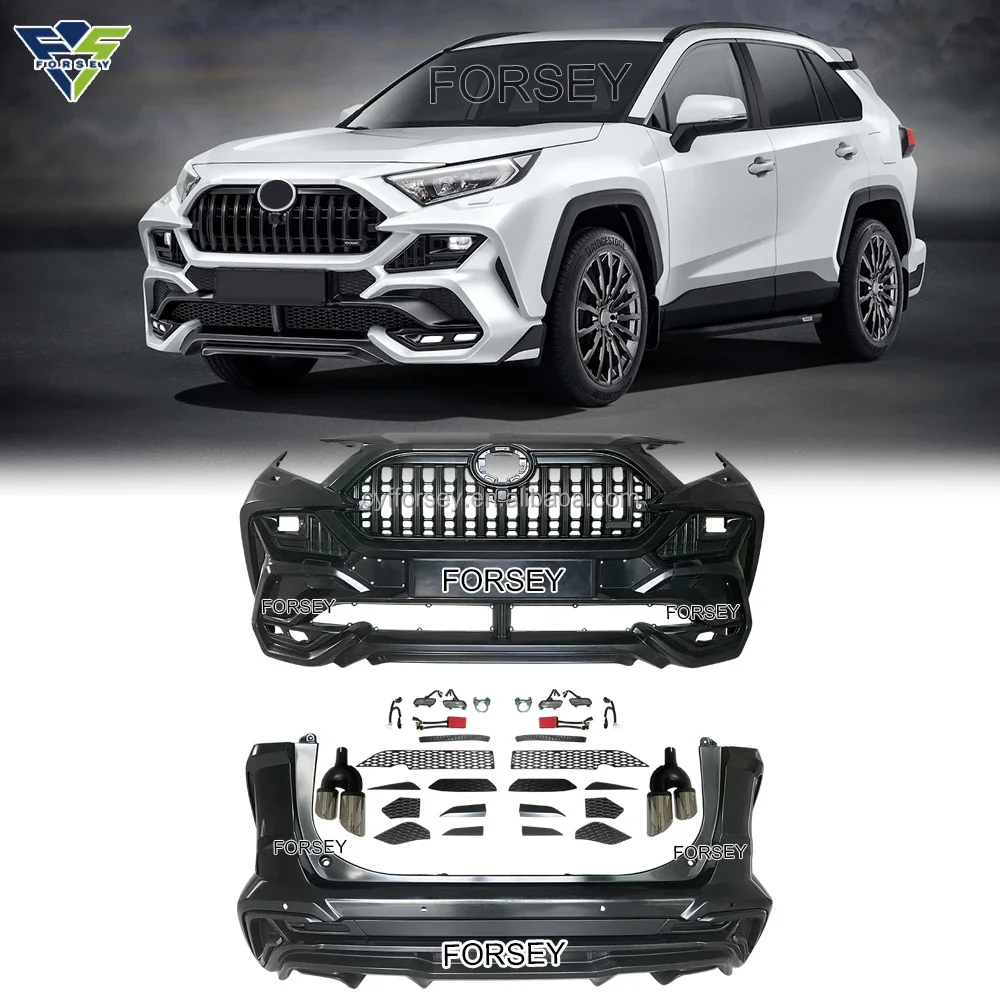 

Для 2020+RAV4 Модернизированный комплект кузова Khan, комплект кузова переднего и заднего бампера