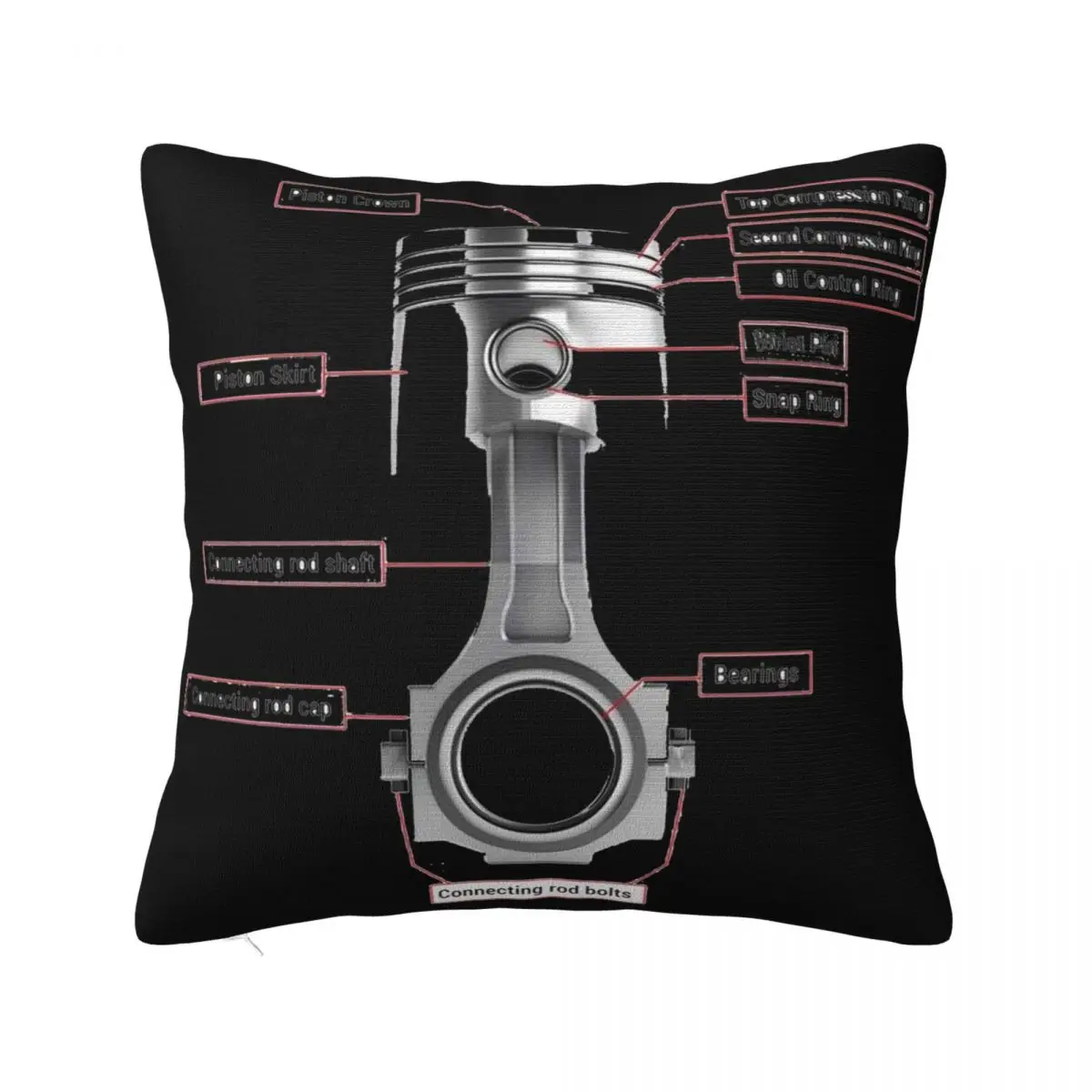 Piston Anatomy Mechanic Car Garage Grease Monkey Cotton T Summer Anime Design Middle Aged Splicing Pillow Case