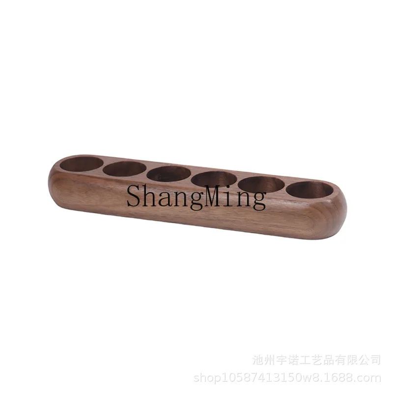 

DSA walnut solid wood base coffee bean display rack single tube storage save coffee bottle storage