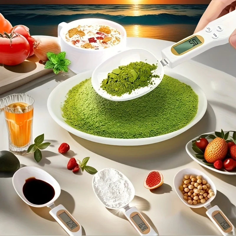 Portable Measuring Spoon Digital, Electronic Kitchen Scale Food Spoon Grams for Milk Coffee Scale Mini Kitchen Tool LS001