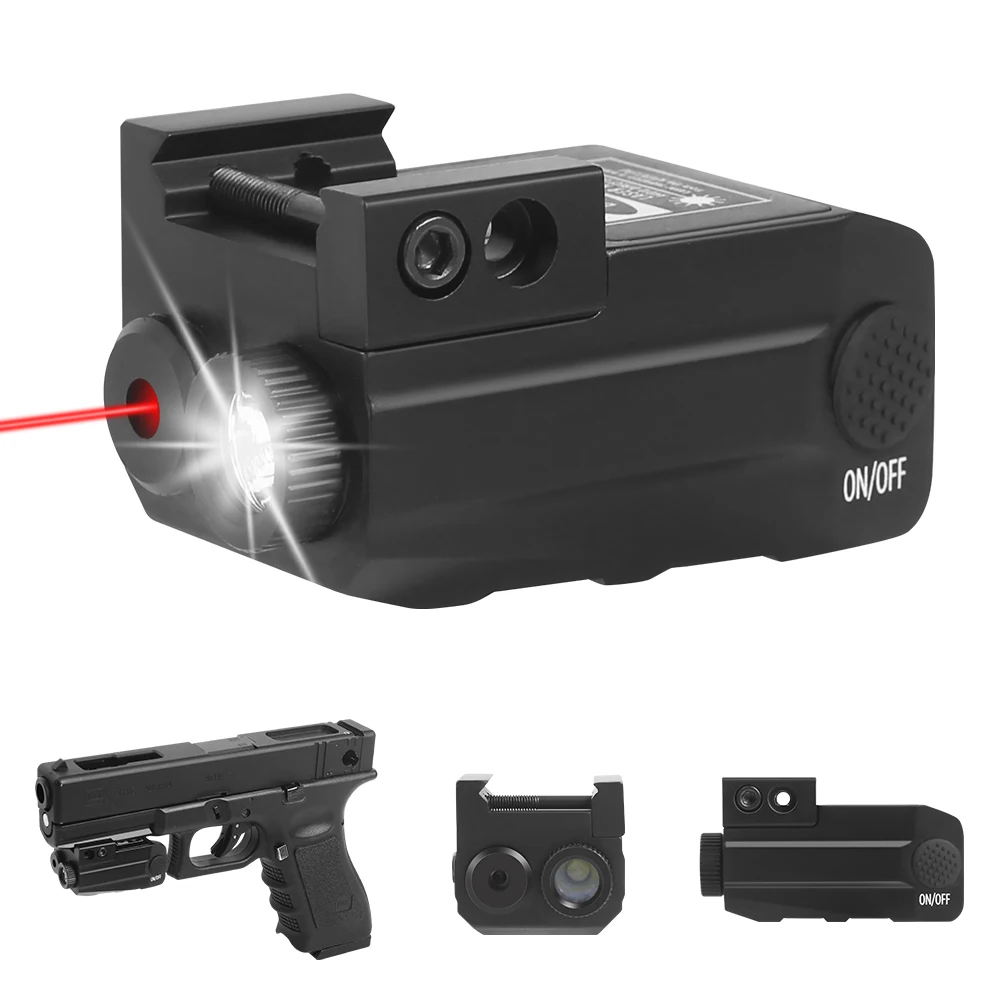 Lampe de poche laser aste pour odor, lampe de poche pour Glock, 500 lumens, rouge et vert, convient au rail de 20mm