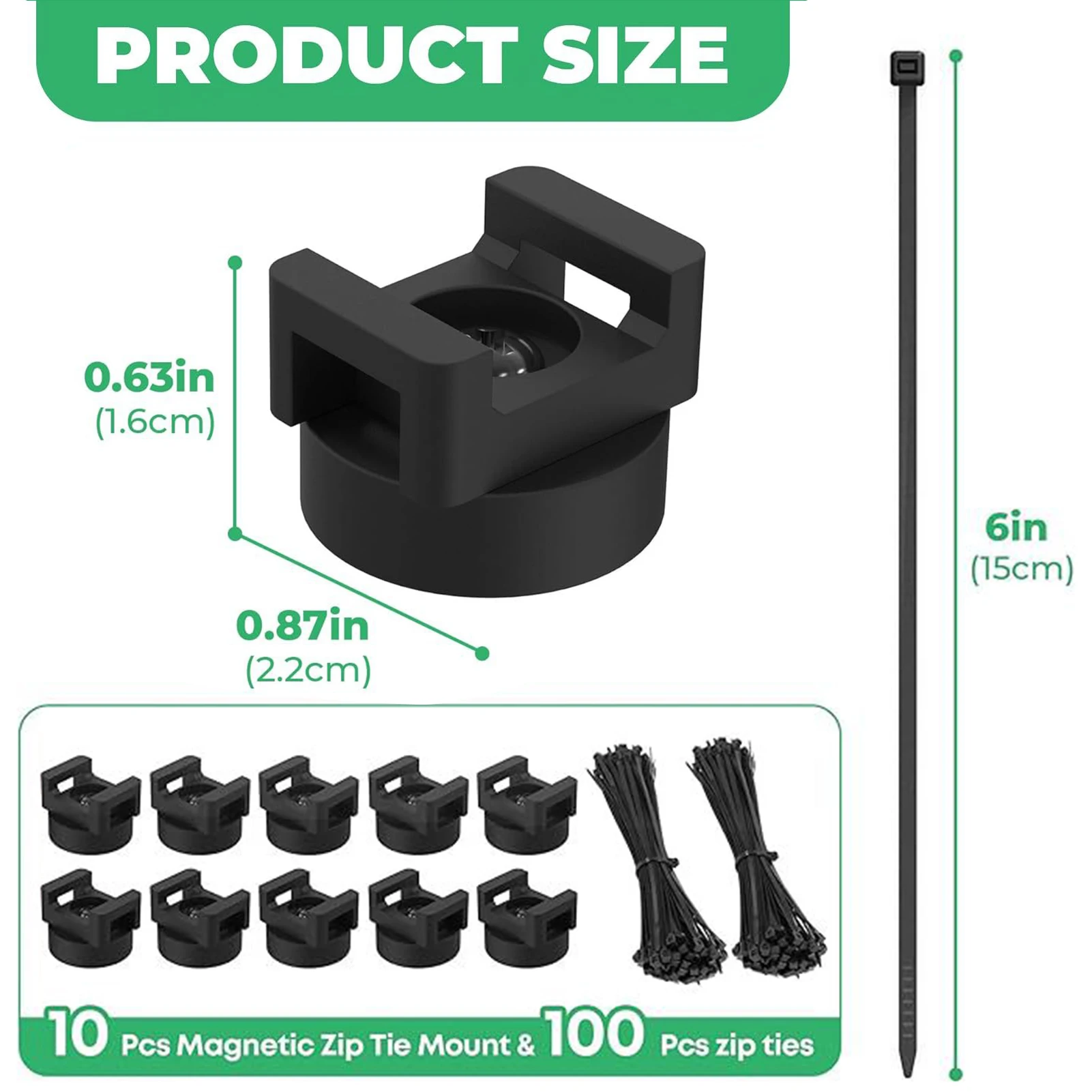 Multipurpose Magnet Nylon Zip Tie Mount For Cable Management Durable And Reusable