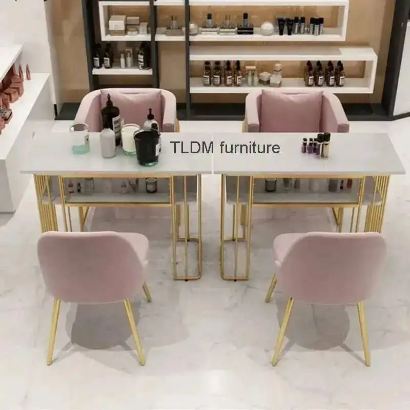 

Custom Simple Nail Nordic Modern Tables Single Double Manicure Table Double-layer Nail Manicure Table Beauty Shop Manicure Table