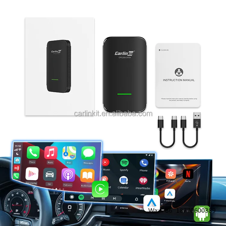 New carlinkit Cp2a Pro 3 In1 Multimeidia Wireless Carplay Adapter Auto Car Play Usb Android System Ai Box for spotify youtube