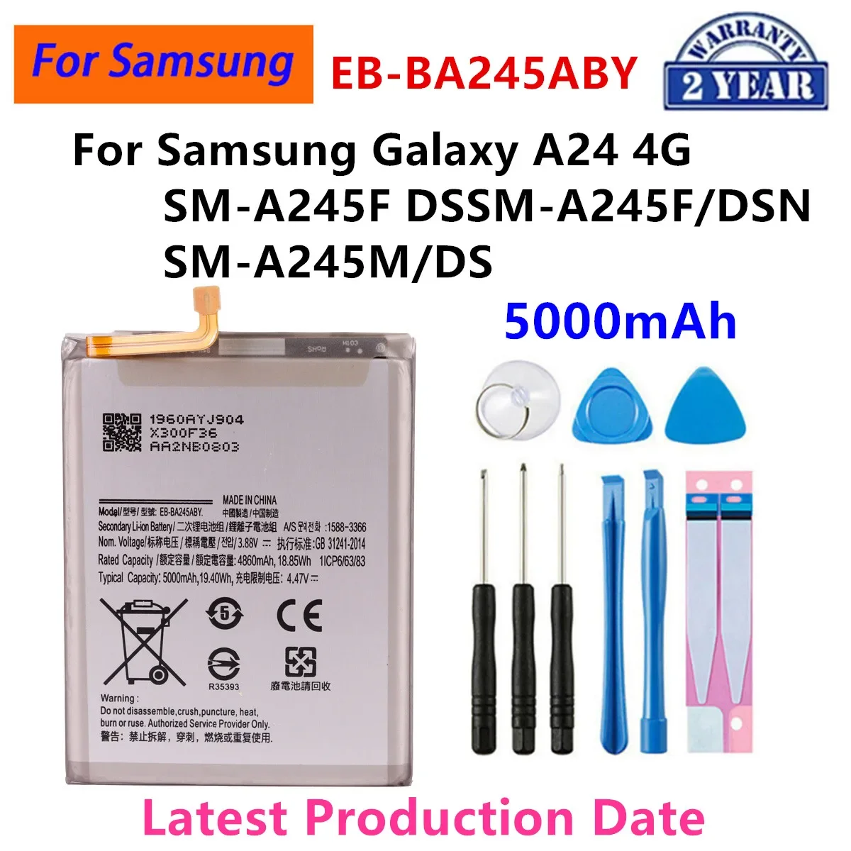 UVR EB-BA336ABY EB-BA166ABY EB-BA546ABY Akku für Samsung Galaxy A33 A53 A25 A13 5G /A15 A16 A24 4G 5G / A42 A72 A32 A54 A35 5G 7