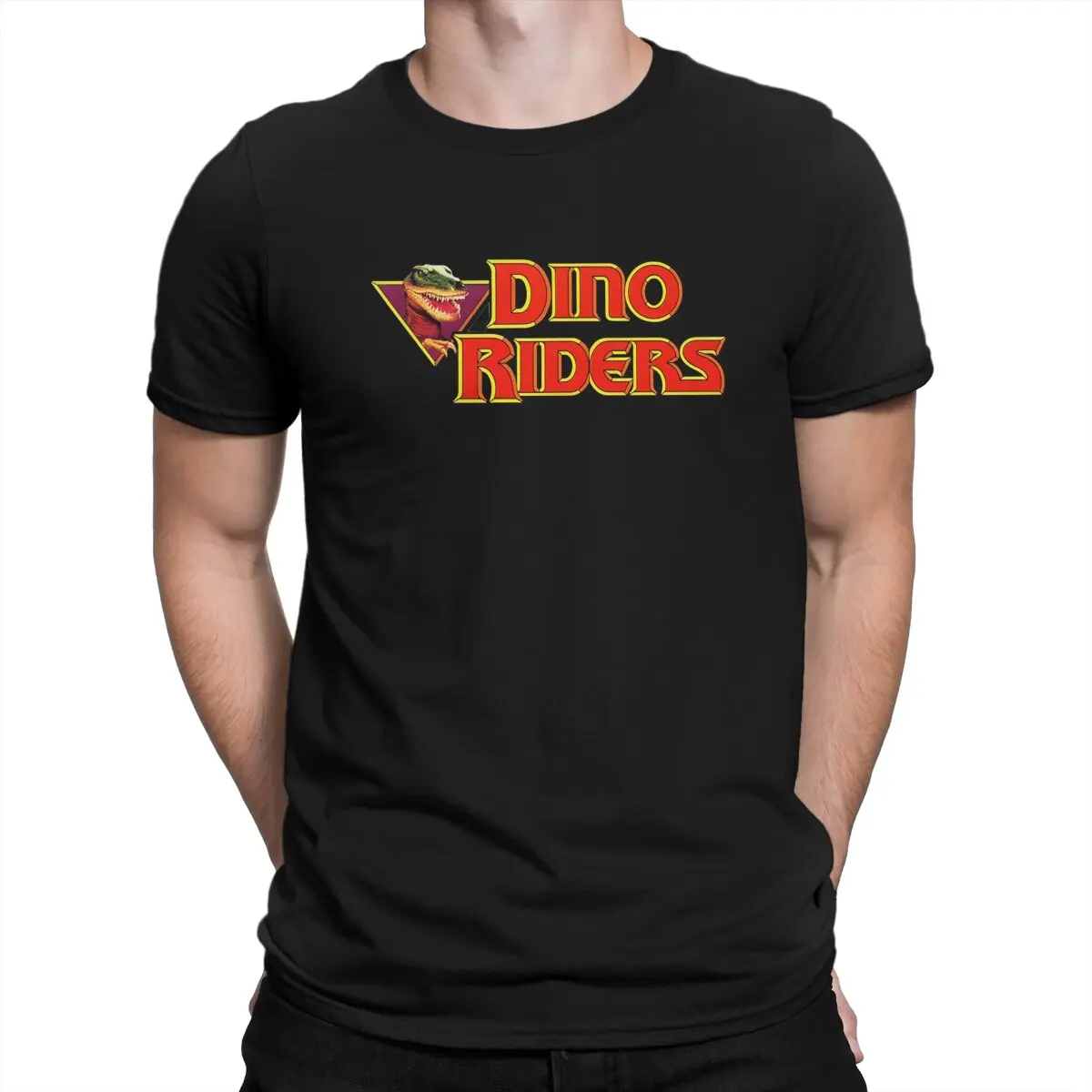 Men's T-Shirt Sign Funny Cotton Tee Shirt Short Sleeve D-Dino Riders T Shirts Crewneck Tops Adult