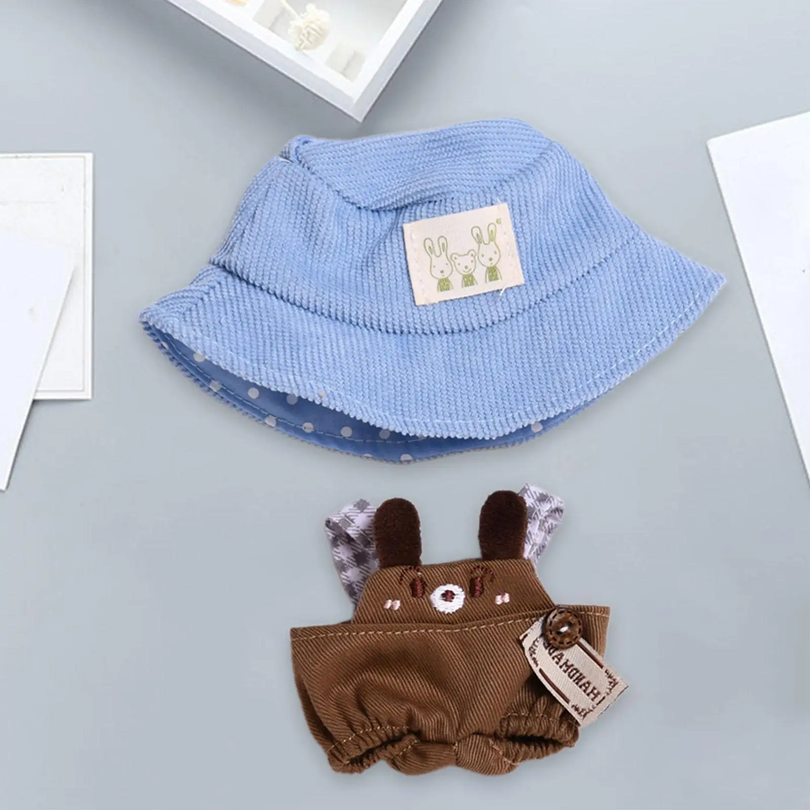 Plush Doll Clothes Handmade Pants and Hat for Gifts DIY Supplies Photo Props