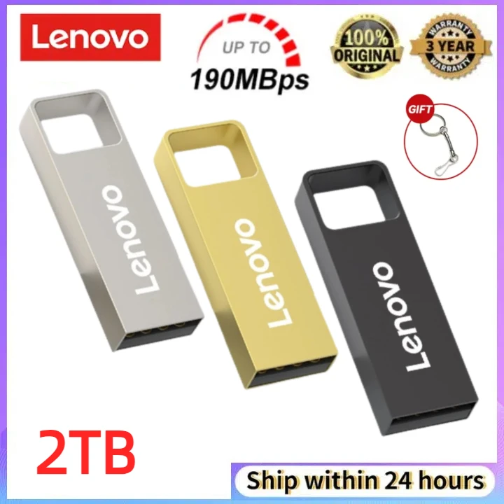 Lenovo-Mini Pendrive de Metal para ordenador portátil, unidad Flash de 2TB, 512GB, 3,0 GB, 1T, 128GB, 256GB