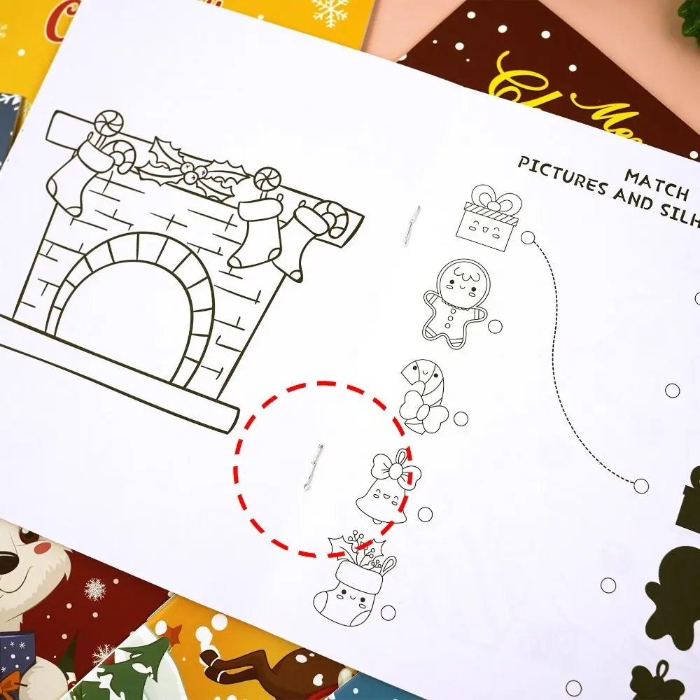

8PCS/Set Merry Christmas Christmas Theme Coloring Book Educational Montessori Gift Doodles Book Graffiti Painting Book Christmas