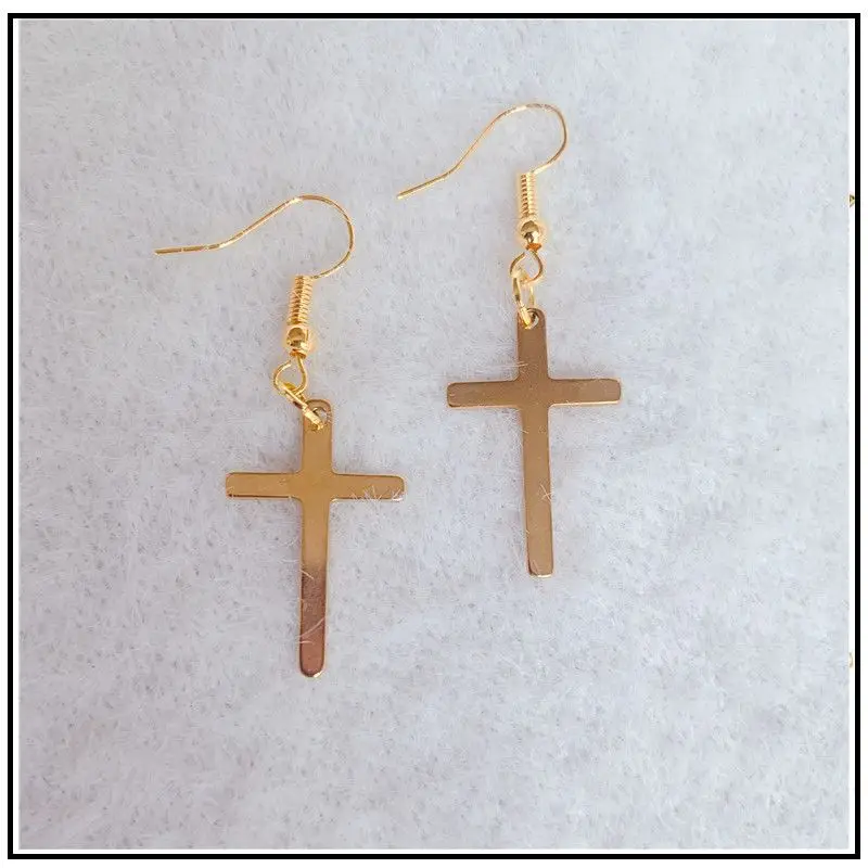 Pendientes cruzados de color dorado para mujer, disfraz de Jean Gunnhildr, decoraciones para las orejas, disfraces