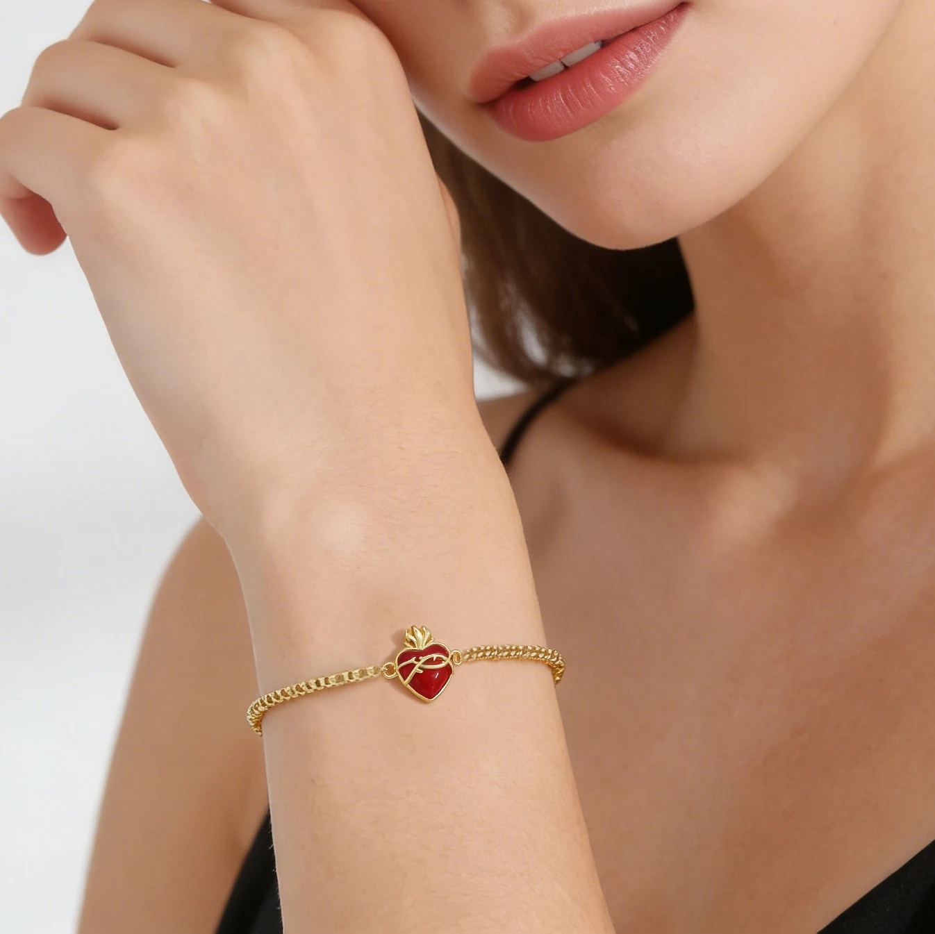 MHS.SUN Sacred Heart of Jesus Bracelet For Women Girls Thorn Flame Design Adjustable Bracelets Catholic Jewelry Party Gift