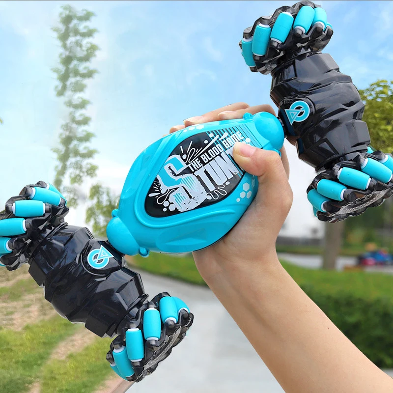 4WD RC samochód do driftu z muzycznymi lampkami Led 2.4G gest Radio zdalnego sterowania Spray samochód kaskaderski obracający się o 360 ° zabawkowe